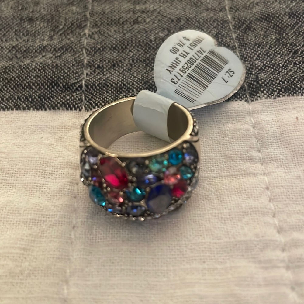 “New” Brighton Trust Your Journey Pastel Multi-Color Crystal Statement Ring sz 7